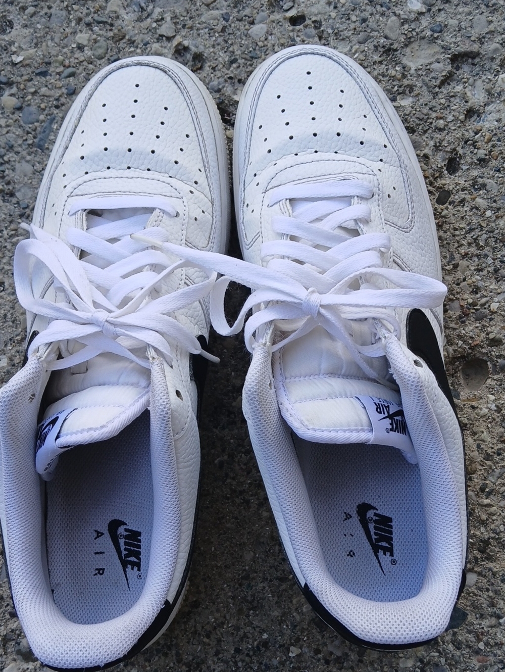 Size 14 Nike Men’s White and Black Low-Top Air Force 1 Sneakers